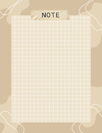 Plantilla de diseño de Hoja cuadriculada de agenda diaria en color beige Notepad 107x139mm 