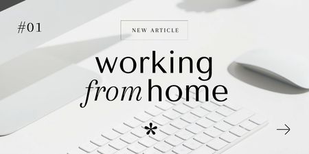 Platilla de diseño Computer keyboard for Work from home concept Twitter