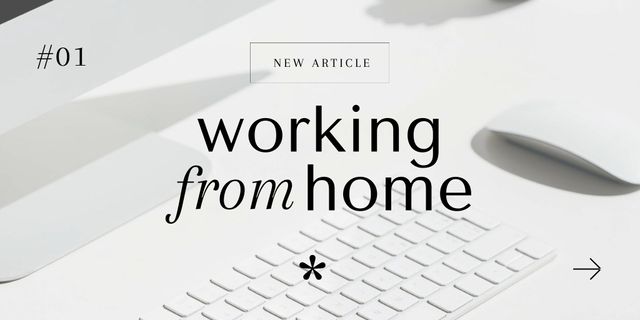Modèle de visuel Computer keyboard for Work from home concept - Twitter