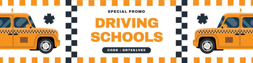 Designvorlage Professional Drivers School With Promo Code Offer für Twitter