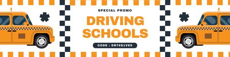 Escola de motoristas profissionais com oferta de código promocional Twitter Modelo de Design
