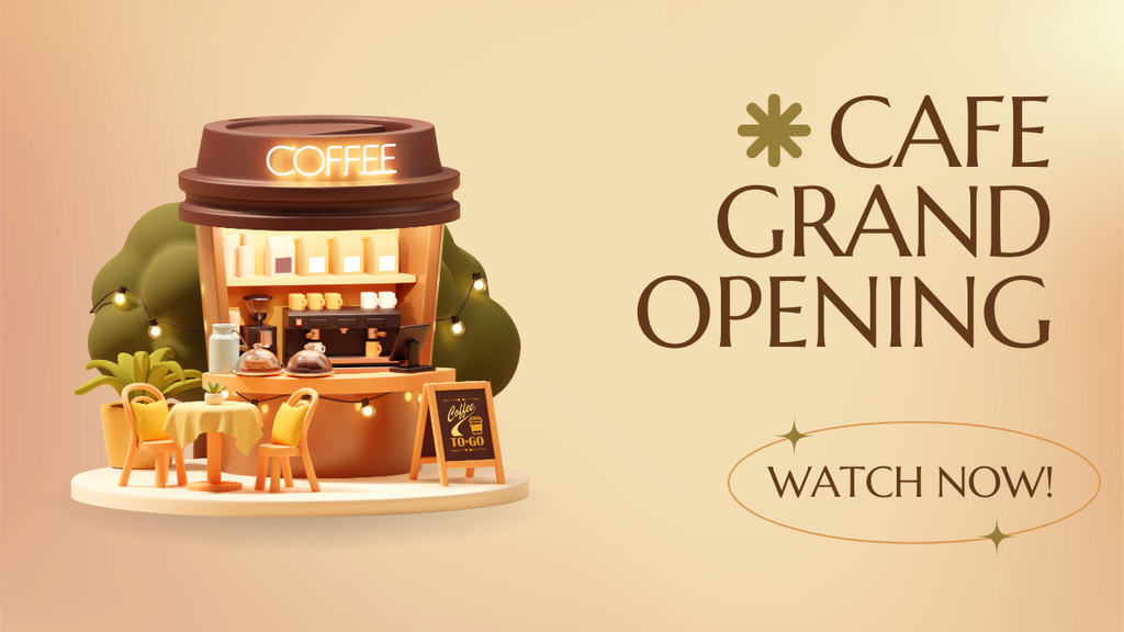 Episode about Opening of Coffee Shop Youtube Thumbnail Design Template