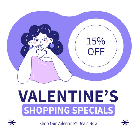 Valentine's Shopping Deals With Discounts Animated Post Design Template