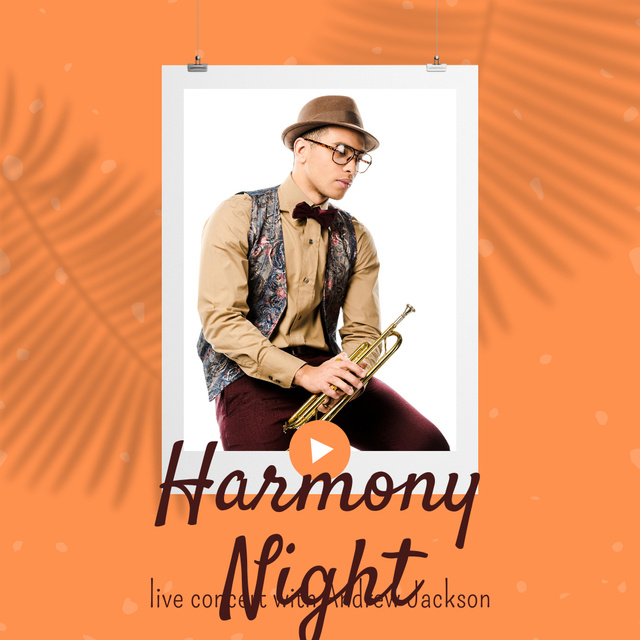 Template di design Jazz Music Concert Ad with Famous Musician Instagram AD