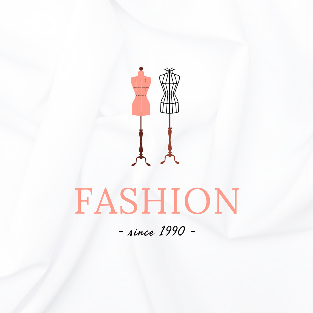 Fashion Ad with Mannequins Logo 1080x1080pxデザインテンプレート