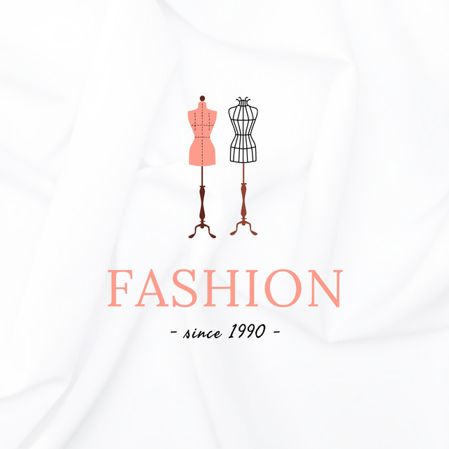 Fashion Ad with Mannequins Logo 1080x1080pxデザインテンプレート