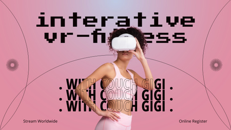 Woman in Virtual Reality Glasses Youtube Thumbnail – шаблон для дизайну