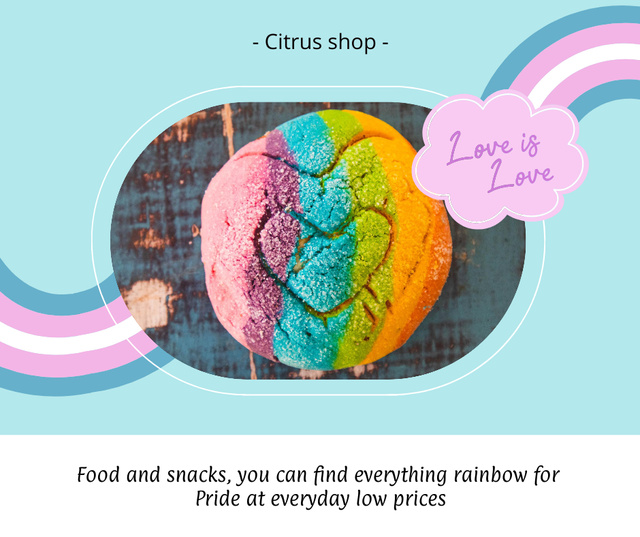 Ontwerpsjabloon van Facebook van Inspiring Food Shop Supporting LGBT Community