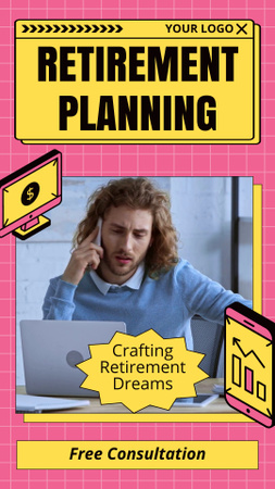 Offer of Retirement Planning with Man talking on Phone Instagram Video Story Design Template