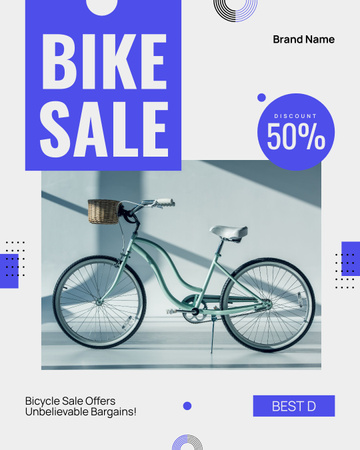Plantilla de diseño de bicicleta Instagram Post Vertical 