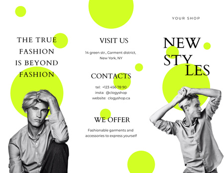 True Fashion Ad with Stylish Men Brochure 8.5x11in Design Template