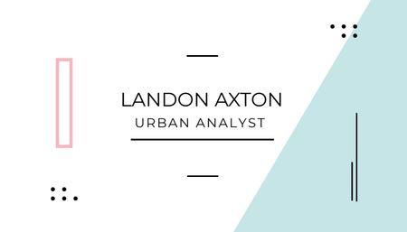 Urban Analyst Contacts on White Business Card US Design Template