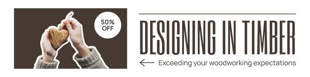 Offer Discounts on Designer Wood Products Twitter Design Template
