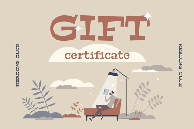 Books Sale Voucher on Beige Gift Certificate – шаблон для дизайну