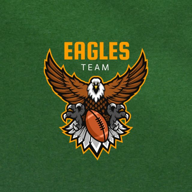 Sport Team Emblem with Eagle Logo Tasarım Şablonu