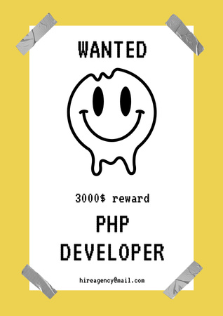 Vacancy Ad with Cute Emoji Poster Design Template