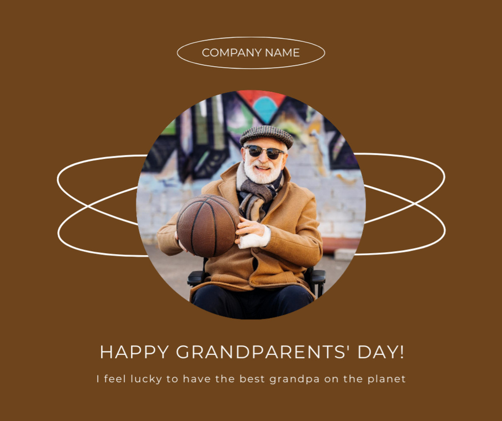 Ontwerpsjabloon van Facebook van Grandparents' Day Holiday Greeting