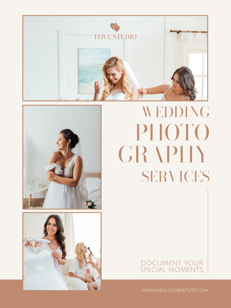 Anúncio de Serviços de Fotografia de Casamento Poster US Modelo de Design