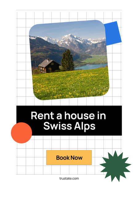 Property Rent Offer in Mountains Poster 28x40in tervezősablon