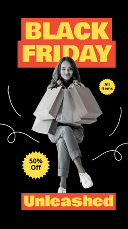 Black Friday Discounts on Holiday Shopping Instagram Video Story Design Template