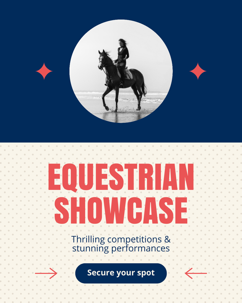 Exhilarating Equestrian Competitions for Professionals Instagram Post Vertical – шаблон для дизайну