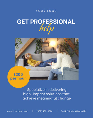 Professional Psychological Help Offer Poster 22x28in Design Template