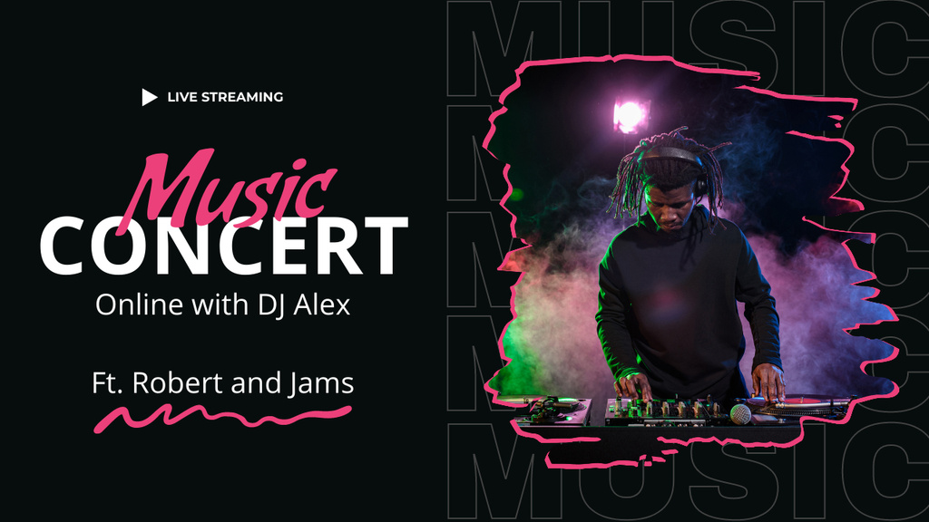 Music Concert Ad with Dj Youtube Thumbnail Design Template