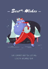Christmas Wishes From Santa With Gifts Bag Skating