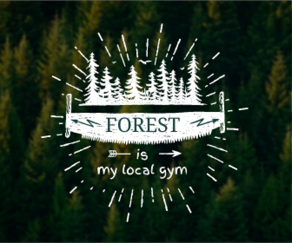 Forest quote poster Large Rectangleデザインテンプレート