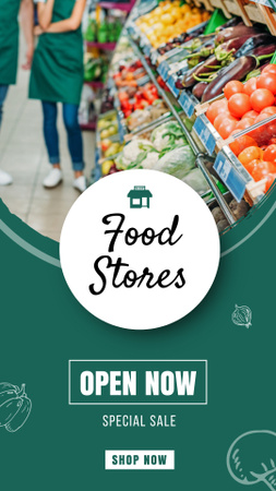 Special Sale In Food Supermarket Instagram Story Design Template