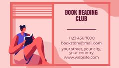 Book Reading Club Invitation on Pink Layout