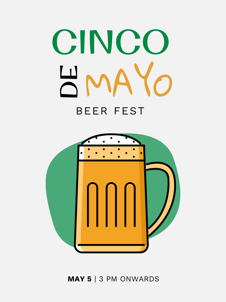 Platilla de diseño Cinco De Mayo Festivity with Glass of Beer Poster US