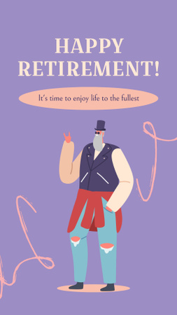 Designvorlage Sincere Wish And Congrats On Happy Retirement für Instagram Video Story