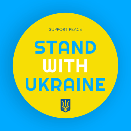 Minimalist Blue and Yellow Appeal to Stand With Ukraine Instagram Modelo de Design