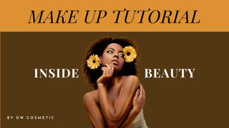 Template di design Makeup Tutorial With African Woman Youtube Thumbnail