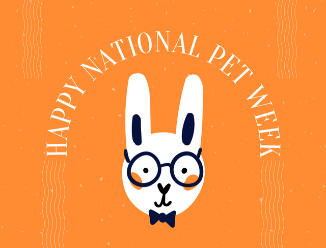 Cute Bunny for National Pet Week Ad Postcard 4.2x5.5in Design Template