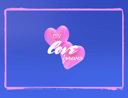Platilla de diseño Loving Phrase With Pink Hearts Postcard 4.2x5.5in