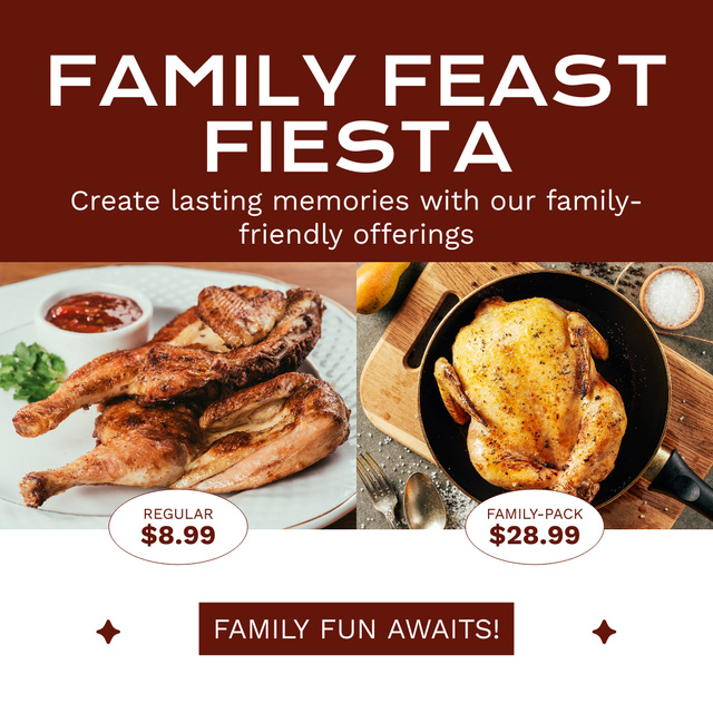 Platilla de diseño Offer of Delicious Meat for Family Feast Instagram AD