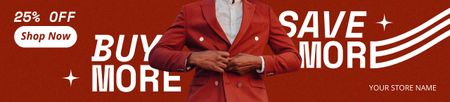 Man in Stylish Red Blazer Ebay Store Billboard Design Template
