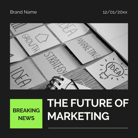 Ontwerpsjabloon van LinkedIn post van Nieuws over de toekomst van marketing