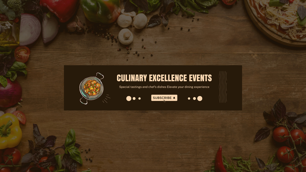 Culinary Events Ad with Vegetables on Table Youtube Tasarım Şablonu