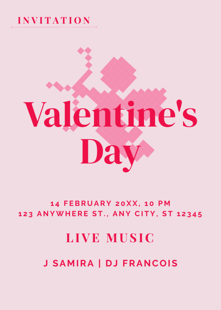 Valentine's Day Party Announcement with Cupid Invitation Πρότυπο σχεδίασης