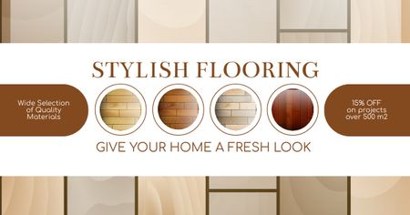 Services of Stylish Flooring for Fresh Home Look Facebook AD Design Template