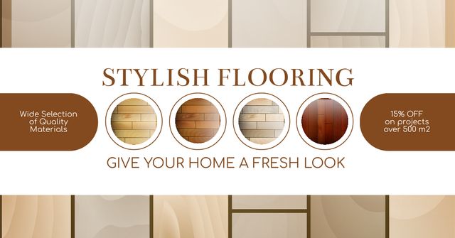 Designvorlage Services of Stylish Flooring for Fresh Home Look für Facebook AD