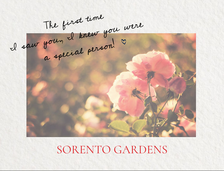 Gardens advertisement with Tender Flower Postcard 4.2x5.5in Design Template
