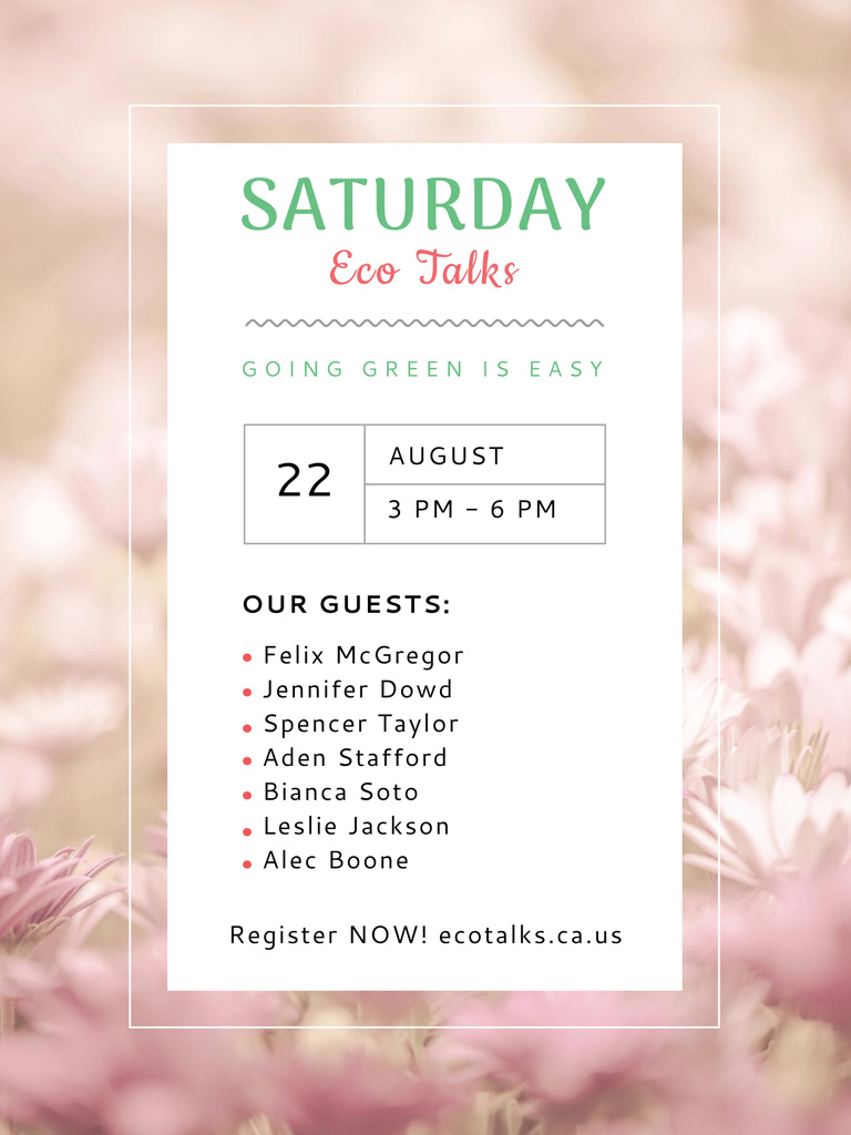 Template di design Eco Event Announcement with Blooming Flowers Poster US