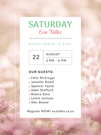Template di design Eco Event Announcement with Blooming Flowers Poster US