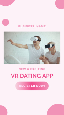 Designvorlage Paar beim Virtual-Reality-Dating für TikTok Video
