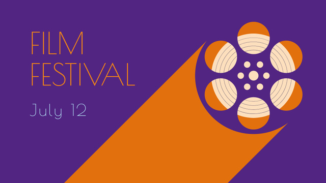 Film Festival Announcement with Film Silhouette FB event cover Design Template