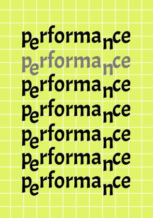 Designvorlage Performance announcement on grid background für Flyer A7